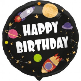 Globo Espacio Happy Birthday Foil 45 cm