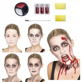 Zombie-schminkset met penseel en bloed