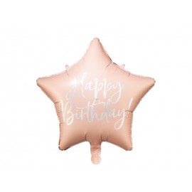Roze gelukkige verjaardag folieballon