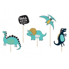 Dinosaurus Cupcake Prikkers - 5 Stuks (20 cm)