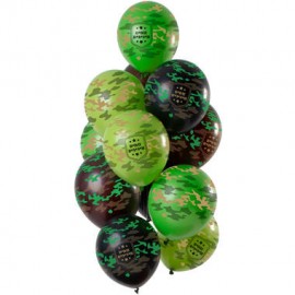 Camouflage Ballonnen Tros - 12 Stuks (30 cm)