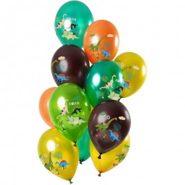 Dinosaurus Ballonnen Tros - 12 Stuks (30 cm)