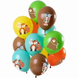 Bos Dieren Ballonnen - 12 stuks (30 cm)