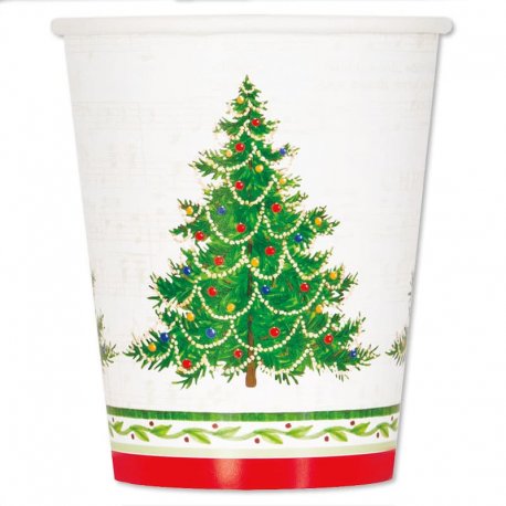 8 Vasos Árbol Navideño 266 ml