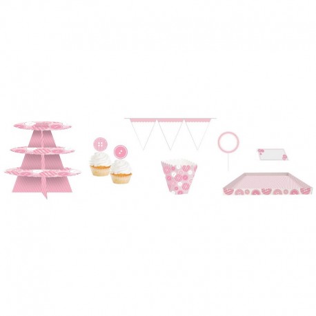 27 uds en Kit de Mesa PINK BABY BUTTONS