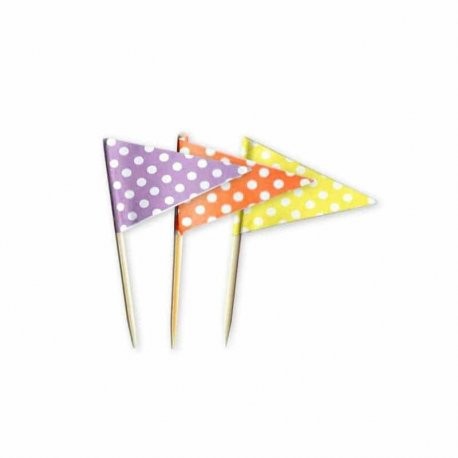 24 Toppers para Cupcake de Lunares