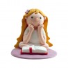 Figura Comunión Niña Leyendo Biblia Clay 8 Cm