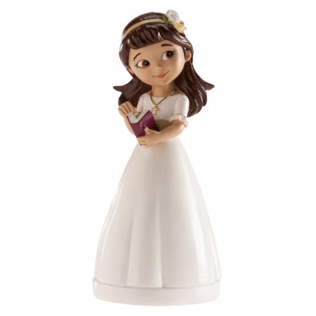 Figura Comunión Niña Con Diadema 13 Cm