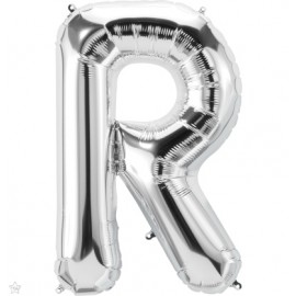 Ballon Letter R 110 cm Zilver