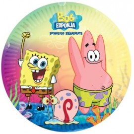 8 Platos Bob Esponja 18 cm