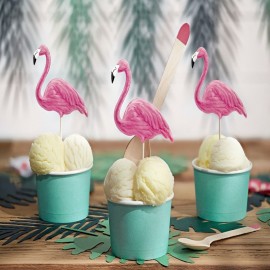 Flamingo Toppers - 6 stuks