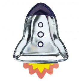 Bordjes Space Rocket Feestje - 6 Stuks (21,5x29,5cm)