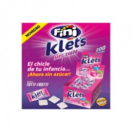 200 Chicles Fini Klets Tutti Frutti Sin Azúcar