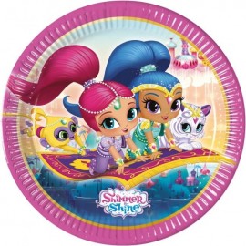 Shimmer en Shine Bordjes - 8 stuks (23 cm)