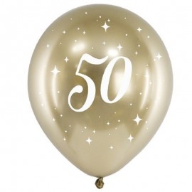 6 globos 50 Años Dorados 30 cm