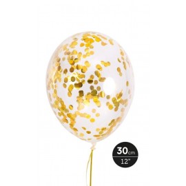 3 Ballonnen met Confetti 30 cm
