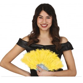 Yellow Feather Fan 16 Bladen