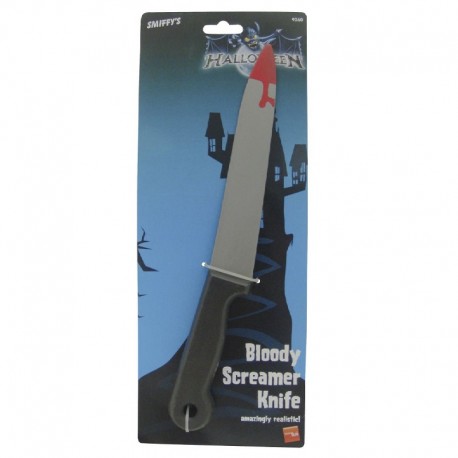 Cuchillo Manchado De Sangre Gris