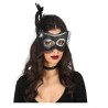 Antifaz Negro Con Pluma