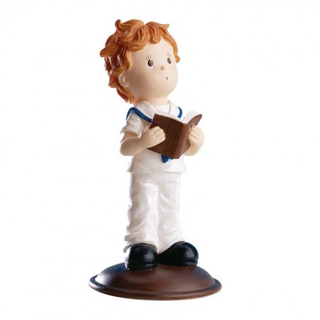 Figura Comunión Niño Con Biblia 13,50 Cm