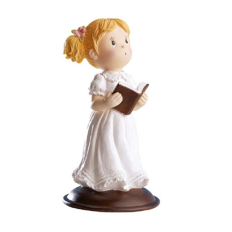 Figura Comunión Niña Con Biblia 13,50 Cm