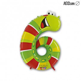 Ballon Nummer 6 Worm Folie 102 cm