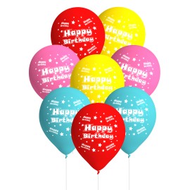 8 Latex Happy Birthday Ballonnen