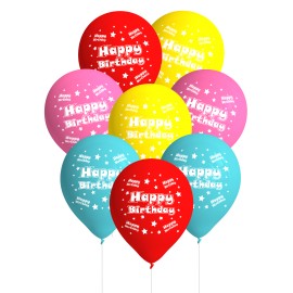 8 Globos Happy Birthday de Látex