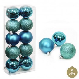 10 Blauwe Ballen Kerstdecoratie 5 X 5 X 5 Cm