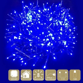 100 ledlampjes blauwe kleur 8 functies 500cm