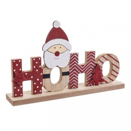 Decoratie Kerstman Hout Rood 4 X 21.50 X 13 Cm