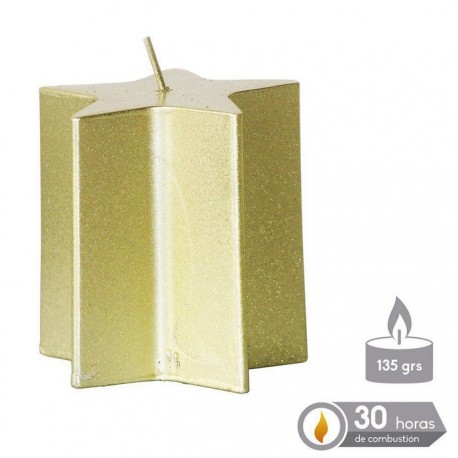 Gouden Kerstkaars Ster 7 X 7.50 Cm