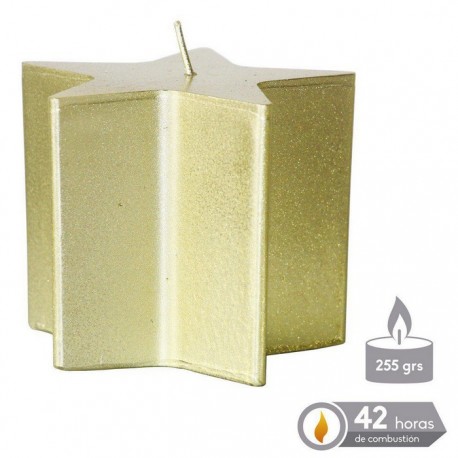 Kerst Gouden Ster Kaars 8.70 X 8 Cm