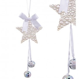 Ster Hanger Jingle Bells Kunststof 20 Cm Met Strik