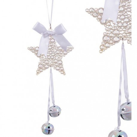 Ster Hanger Jingle Bells Kunststof 20 Cm Met Strik