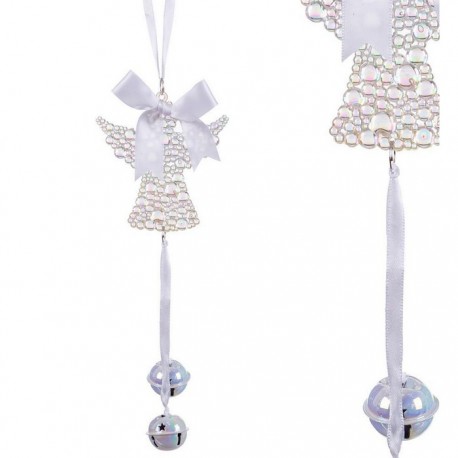 Kunststof Angel Bells hanger 20 cm met strik