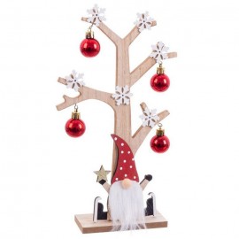 Basis Kerstman Houten Ballen 16 X 30 Cm