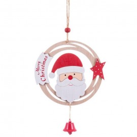 Houten Kerstman Cirkel Hanger 26 X 12 X 0.50 Cm