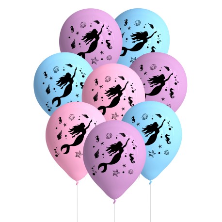 8 Globos Sirena de Látex