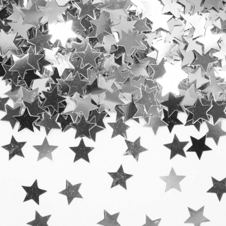 Confeti Estrellas Plateadas