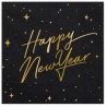 20 Servilletas Happy New Year Negras 33 cm