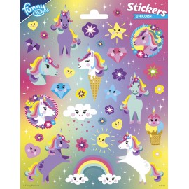Pegatinas Unicornios Colores 156 x 200 mm