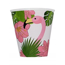 8 Tropische Flamingo's Bekers