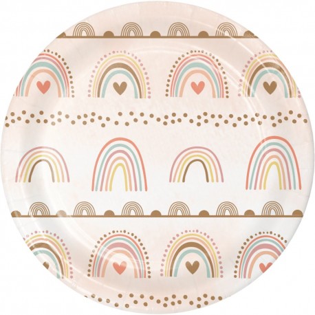 Platos Desechables Boho Rainbow