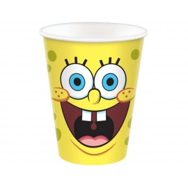 8 Vasos Bob Esponja de Cartón 200 ml