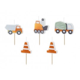 5 Velas de Cumpleaños Construcción 2 y 3 cm