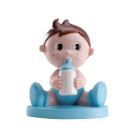 Taart Figuurtje kleine jongen Met babyfles - 10 cm