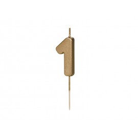 Verjaardagskaars nr. 1 Goudkleurig 4,5 cm