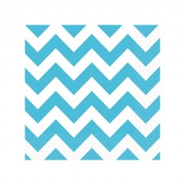 20 Chevron Servetten Lichtblauw