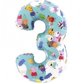 Ballon Nummer 3 Peppa Pig